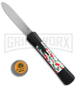 AKC Concord Italy Flag OTF Automatic Knife - Flat Satin Plain -Kershaw Shop AKC Concord italy flag flat satin BHQ 75609 jr bottlecap large