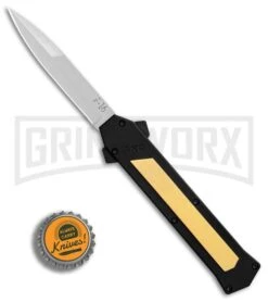 AKC F-16 Brass D/A OTF Automatic Knife - Bayo Satin Plain -Kershaw Shop AKC F 16 BHQ Exclusive Brass Bayo Satin Plain GX 30990 er bottlecap large