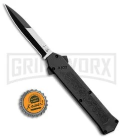 AKC F-16 Black D/A OTF Automatic Knife - Bayo Two Tone -Kershaw Shop AKC F 16 Black DA OTF Auto Bayo TT Plain BHQ 111245 jr bottlecap large