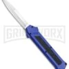 AKC F-16 Blue D/A OTF Automatic Knife - Bayo Satin Plain -Kershaw Shop AKC F 16 Blue DA OTF Bayo Satin Plain BP 23856 jr large