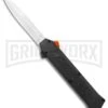 AKC F-16 Black D/A OTF Automatic Knife + Orange Button - Bayo Satin Plain -Kershaw Shop AKC F 16 DA Bayo OTF Auto Black Orange Button Satin BHQ 102935 jr large