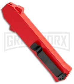 AKC F-16 Red D/A OTF Automatic Knife - Bayo Two Tone Plain -Kershaw Shop AKC F 16 DA Bayo OTF Auto Red BHQ 112389 jr side large