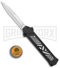 AKC F-16 Spiral Step D/A OTF Automatic Knife - Bayo Satin Plain -Kershaw Shop AKC F 16 DA Bayo OTF Auto Spiral Step Satin BHQ 134802 jr bottlecap large