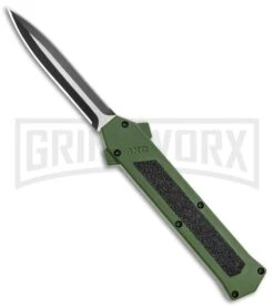 AKC F-16 Green D/A Dagger OTF Automatic Knife - Dagger Two Tone Plain