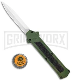 AKC F-16 OD Green D/A OTF Automatic Knife - Dagger Satin Plain -Kershaw Shop AKC F 16 DA Dagger OTF Auto OD Green Satin BHQ 95347 jr bottlecap large