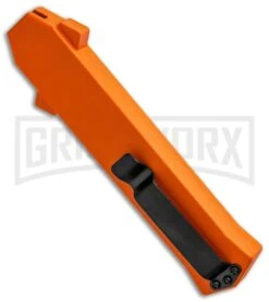 AKC F-16 Orange D/A OTF Automatic Knife - Dagger Satin Plain -Kershaw Shop AKC F 16 DA Dagger OTF Auto Orange Satin BHQ 91966 jr side large