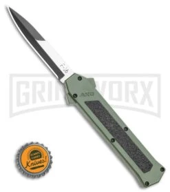 AKC F-16 OD Green D/A OTF Automatic Knife - Bayo Two TonePlain -Kershaw Shop AKC F 16 OD Green D A OTF Automatic Knife Bayo Two TonePlain GX 35588 LS Bottlecap large