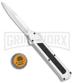 AKC F-16 White D/A OTF Automatic Knife - Bayo Satin Plain -Kershaw Shop AKC F 16 White DA OTF Bayo Satin Plain BP 23853 jr bottlecap large