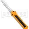 AKC F-16 Yellow D/A OTF Automatic Knife - Dagger Satin Plain -Kershaw Shop AKC F 16 Yellow DA OTF Auto Dagger Satin GX 37626 jr large