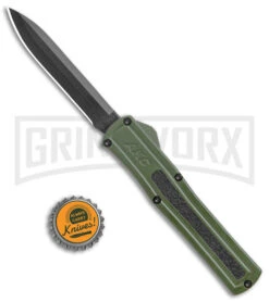 AKC F-20 Green D/A OTF Automatic Knife - Black Plain 9 AKC F-20 Green D/A OTF Automatic Knife - Black Plain -Kershaw Shop AKC F 20 DA Dagger OTF Auto OD Green Black BHQ 140846 jr bottlecap large