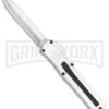 AKC F-20 White D/A OTF Automatic Knife - Dagger Satin Plain -Kershaw Shop AKC F 20 DA Dagger OTF Auto White Satin BHQ 141065 jr 2 large