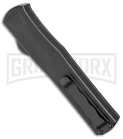 AKC F-20 Black W/ Tie Dye Inlay D/A OTF Automatic Knife - Satin Plain -Kershaw Shop AKC F 20 DA SP OTF Auto Black Tie Dye Inlay Satin BHQ 152893 jr side large