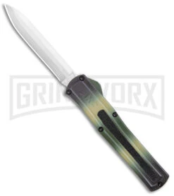 AKC F-20 Camo D/A OTF Automatic Knife - Spear Point Satin Plain