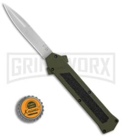 AKC F-16 OD Green D/A OTF Automatic Knife - Bayo Satin Plain -Kershaw Shop AKC F16 OD Green DA Bayo Satin Plain BP 25690 er bottlecap large