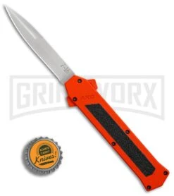 AKC F-16 Orange D/A OTF Automatic Knife - Bayo Satin Plain -Kershaw Shop AKC F16 Orange DA Bayo Satin Plain BP 25689 er bottlecap large