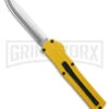AKC F-20 D/A Drop Point Yellow OTF Automatic Knife - Satin Plain -Kershaw Shop AKC F20 DA DP OTF AK Yelow 3in Satin BHQ 178601 td large