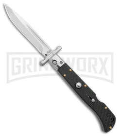 Italian Style 9" Roma Black G-10 Automatic Swinguard - Polished Plain