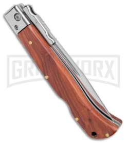 Italian Style 9" Roma Wood Automatic Swinguard - Polished Plain -Kershaw Shop AKC Italian Style 9in Roma DP Auto Swinguard Wood Polished BHQ 175961 jr side large