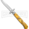 Italian Style 9" Roma Yellow Pearlex Automatic Swinguard - Polished Plain -Kershaw Shop AKC Italian Style 9in Roma DP Auto Swinguard Yellow Pearlex Polished BHQ 175957 jr large