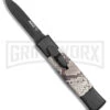 AKC Minion Concord Snake Skin OTF Automatic Knife - Dagger Black Plain -Kershaw Shop AKC Minion Concord OTF Auto Snake Skin Black Dagger BHQ 173568 jr large
