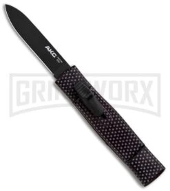 AKC Minion Concord Sim Carbon Fiber OTF Automatic Knife - Black Flat