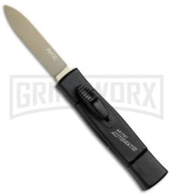 AKC Minion Concord Black OTF Automatic Knife - Flat Gold Plain