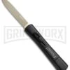AKC Concord Black OTF Automatic Knife - Flat Gold Plain -Kershaw Shop AKC OTF Black Concord Gold Flat BHQ 52360 jr large