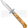 Italian Style 11" Roma Yellow Pearlex Auto Swinguard - Drop Point Polish Plain -Kershaw Shop AKC Roma 11in Yellow Pearlex Automatic Swinguard DP Polished Plain GX 39622 large