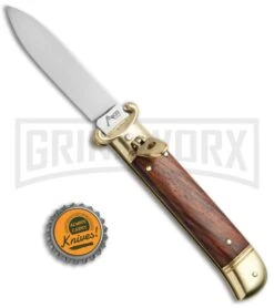 AKC 8" Shot Shell Puller Lever Lock Cocobolo W/ Brass Auto Knife - Flat Plain -Kershaw Shop AKC Shot Puller 8in LL Italian Cocobolo Brass BP 19867 jr bottlecap large