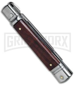 AKC 7.75" Slimline Lever Lock Cocobolo Automatic Knife - Flat -Kershaw Shop AKC Slimline LL Auto Cocobolo Satin Flat BHQ 79857 jr side large