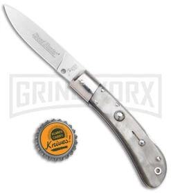 AKC Speed Hunter Dark/Light Horn Automatic Knife - Polish Plain -Kershaw Shop AKC Speed Hunter Auto Italian Knife Dark Horn Polish BHQ 50883 jr bottlecap large