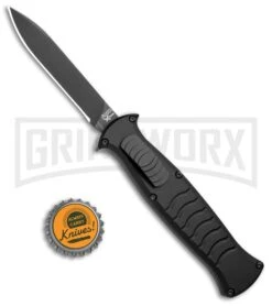 AKC X-treme EVO Black OTF Automatic Knife - Black Plain -Kershaw Shop AKC X treme EVO OTF Auto Black Black BHQ 105415 jr bottlecap large