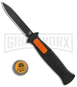 AKC X-treme EVO Black / Orange Slide OTF Automatic Knife - Black Plain -Kershaw Shop AKC X treme EVO OTF Auto Black Orange Slide Black BHQ 114335 jr bottlecap large