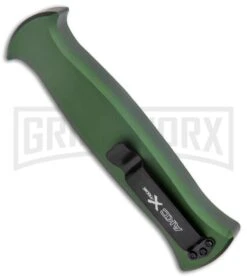 AKC X-treme EVO Green OTF Automatic Knife - Dagger Black Plain -Kershaw Shop AKC X treme EVO OTF Auto Dagger Green Black GX 37364 jr side large