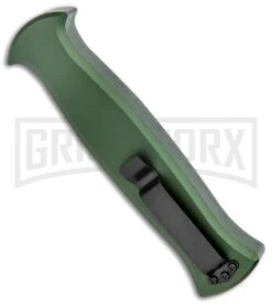 AKC X-treme EVO Green OTF Automatic Knife - Black Plain -Kershaw Shop AKC X treme EVO OTF Auto Green Black BHQ 105414 jr side 2 large