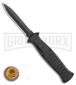 AKC X-treme EVO Black OTF Automatic Knife - Black Plain Dagger -Kershaw Shop AKC X treme EVO OTF Automatic Knife Black 3.5 Black Dagger BHQ 119845 LS Bottlecap large