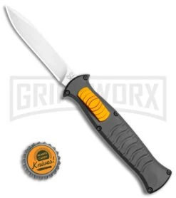 AKC X-treme EVO Black / Orange Slide OTF Automatic Knife - Satin Plain -Kershaw Shop AKC X treme EVO OTF Automatic Knife Black Orange Slide 3.5in Satin BHQ 114879 LS Bottlecap large