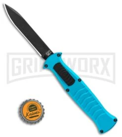 AKC X-treme EVO Blue OTF Automatic Knife - Black Plain -Kershaw Shop AKC X treme EVO OTF Automatic Knife Blue 3.5in Black EVO LBB BHQ 114336 LS Bottlecap large