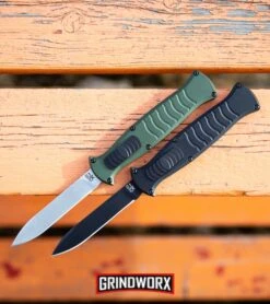 AKC X-treme EVO Green OTF Automatic Knife - Satin Plain -Kershaw Shop AKC X treme EVO OTF Automatic Knife Green Satin BHQ 105417 kp orange web large 1