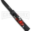 AKC Minion Concord Red/White Skull OTF Automatic Knife - Black Flat -Kershaw Shop AKC minion concord red white skull black flat BP 19001 er large