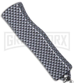 American Flag Mini Dog Tag Gray Carbon Fiber D/A OTF Auto Knife -Satin Plain 8 American Flag Mini Dog Tag Gray Carbon Fiber D/A OTF Auto Knife -Satin Plain -Kershaw Shop American Flag Mini Dog Tag CF DA Auto Satin BHQ 175038 jr side large