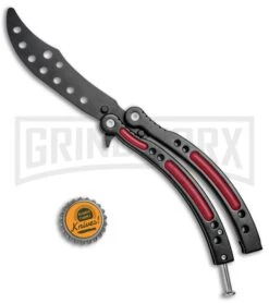 Andux CS Red/Black Balisong Butterfly Trainer - Black Holes -Kershaw Shop Andux C S Red Black Balisong Butterfly Trainer Black Holes AB000930 BP 24578 jr bottlecap large