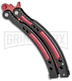 Andux CS Red/Black Balisong Butterfly Trainer - Red Holes -Kershaw Shop Andux C S Red Black Balisong Butterfly Trainer Red Holes A0002544 BP 24581 jr side large