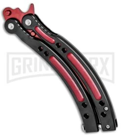 Andux CS Red/Black Balisong Butterfly Trainer - Red Plain -Kershaw Shop Andux C S Red Black Balisong Butterfly Trainer Red Plain A0002538 BP 24571 jr side large