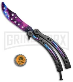 Andux CS Stardust/Black Balisong Butterfly Trainer - Stardust Holes -Kershaw Shop Andux C S Stardust Black Balisong Butterfly Trainer Stardust Holes AB000934 BP 24580 jr bottlecap large