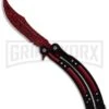 Andux CS Balisong Black Butterfly Knife W/ Red Inlays - Bowie Red Spider Web