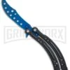 Andux CS Black Balisong Butterfly Trainer - Blue Holes -Kershaw Shop Andux CS Black trainer blue holes BP 24579 er large