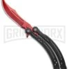 Andux CS Red/Black Balisong Butterfly Kinfe W/Black Handle/ Inlays -Red Plain -Kershaw Shop Andux CS Red Black Balisong Butterfly Black Inlay Bowie Red Plain GX 35607 jr large