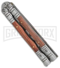 Andux Grift Rosewood Balisong Butterfly Trainer - Satin -Kershaw Shop Andux Grift Rosewood trainer satin BP 24592 er spine large