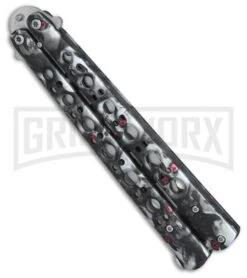 Andux Skull Fly Gray Butterfly Trainer - Satin -Kershaw Shop Andux Skull Fly Gray trainer satin BP 24589 er spine large